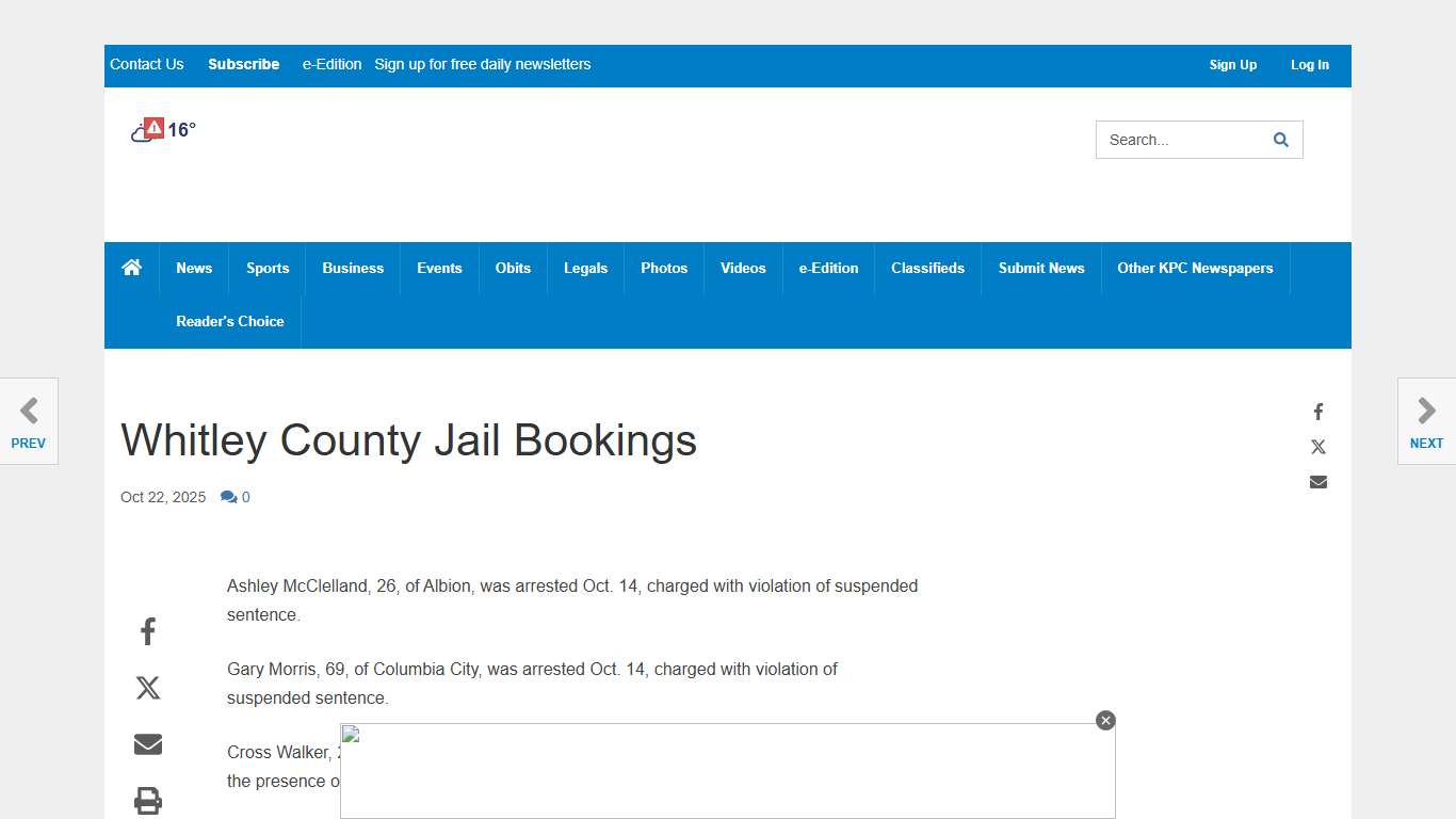 Whitley County Jail Bookings News thepostandmail.com